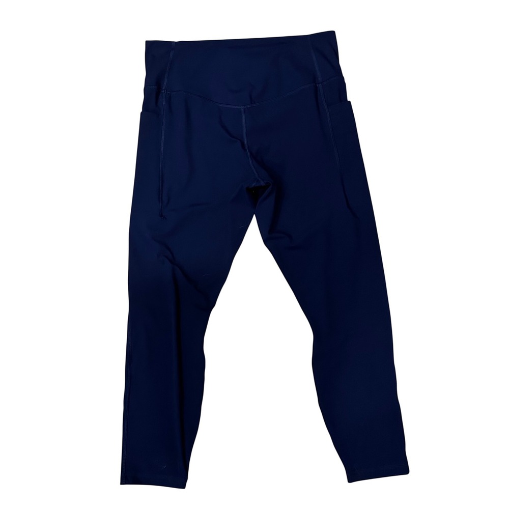 Members Mark Everyday High Rise Ankle Leggings Size XL Navy Blue Side Pockets